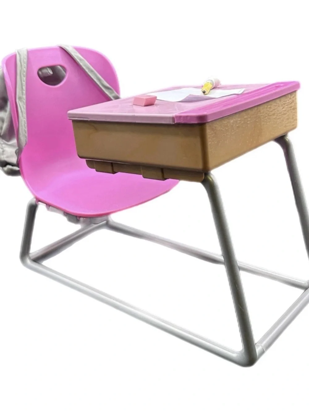 Pink School Playset with Doll, Chair, Desk and Accessories